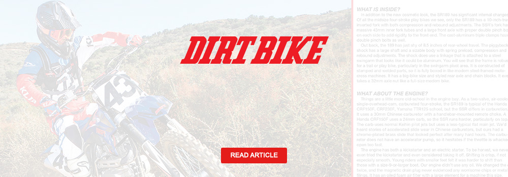 Maximum Midsize Machine-Mini Price – Trail Bike Test: SSR SR189, Dirt Bike – December 2019